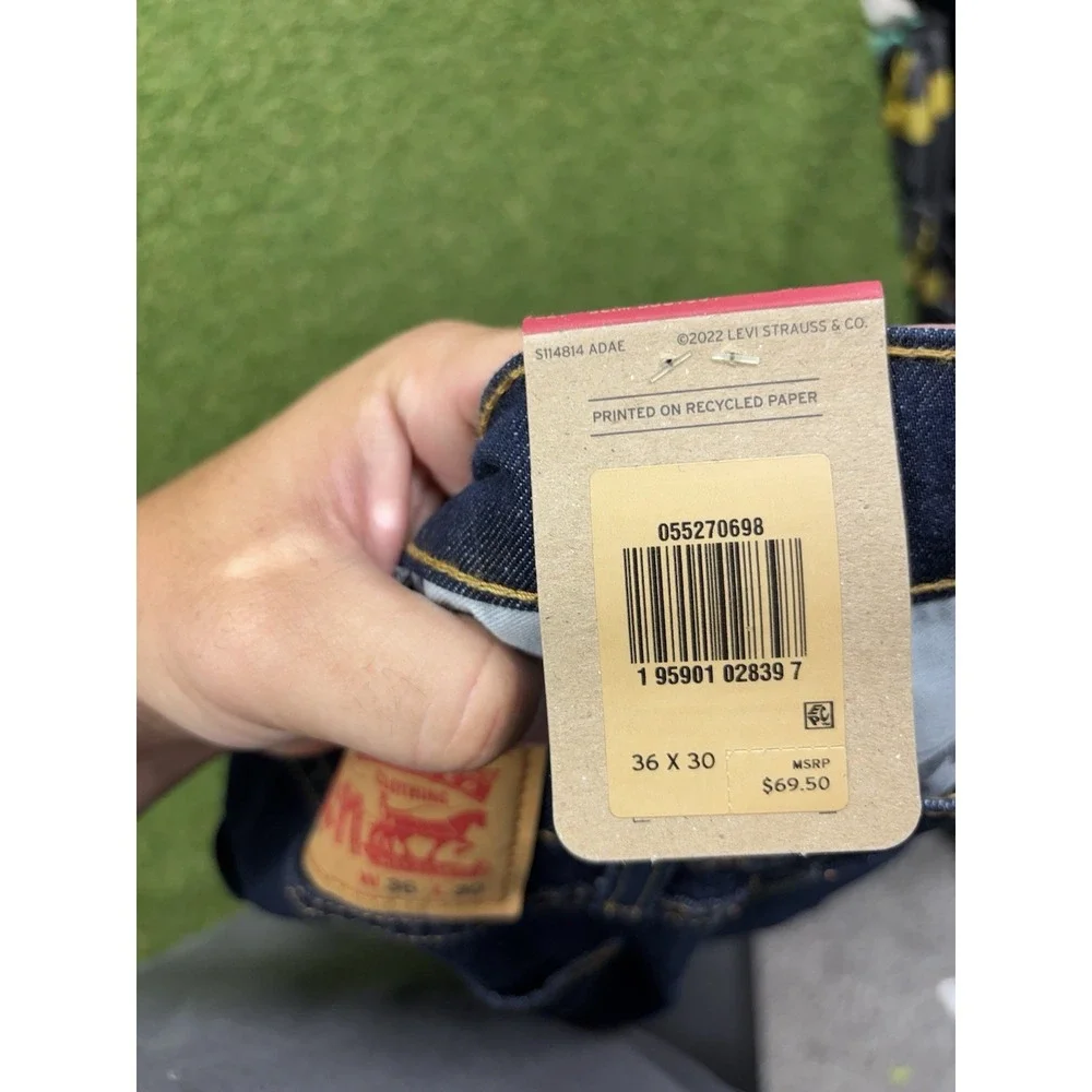 Levis 527 Jeans Mens 36x30 Blue Dark Wash Standard Bootcut Faded Whisker NEW